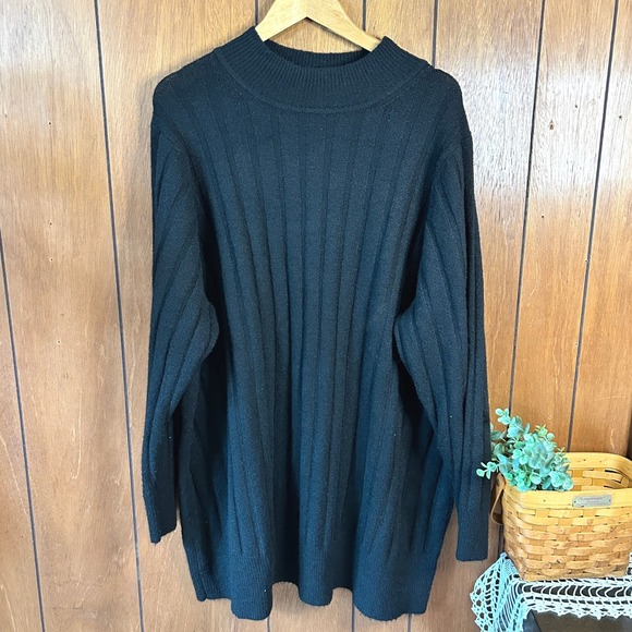 torrid Sweaters - Torrid Black Ribbed Mock Neck Long Sleeve‎ Sweater Dress Tunic Size 3x